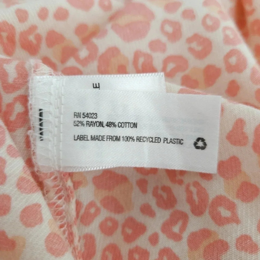 GAP Shirt Pink Cheetah Leopard Long Sleeve Collared Button Up Top - Picture 7 of 9
